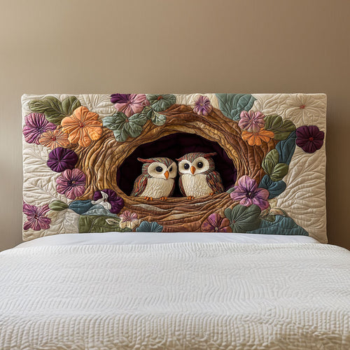 Owl Couple QA2912007CL Quilted Headboard Slipcover