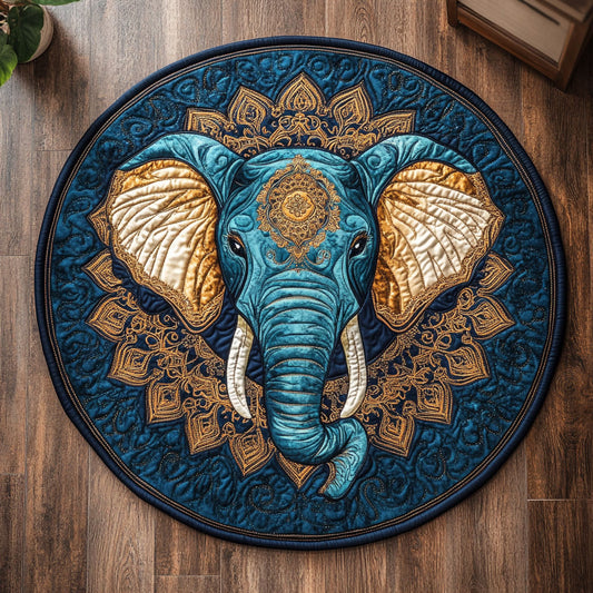 Mandala Elephant WX2805032CL Quilted Round Mat
