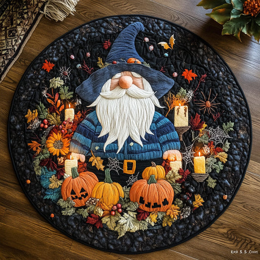 Halloween Gnome WY0508064CL Quilted Round Mat