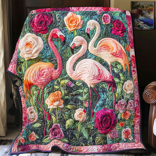 Flamingo Roses WX0303077CL Quilt