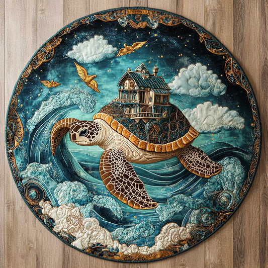 Mythical Turtle Moonride WN1305052CL Quilted Round Mat