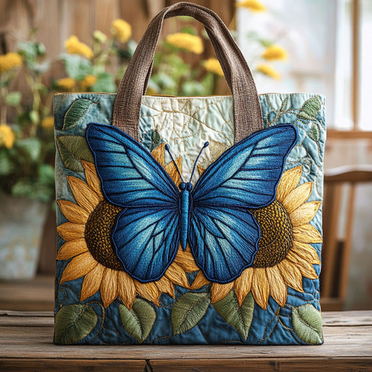 Sunflower Butterfly CW2609014CL Quilted Tote Bag