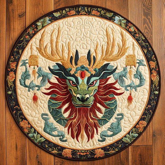 Dragonveil Crest WY2907072CL Quilted Round Mat