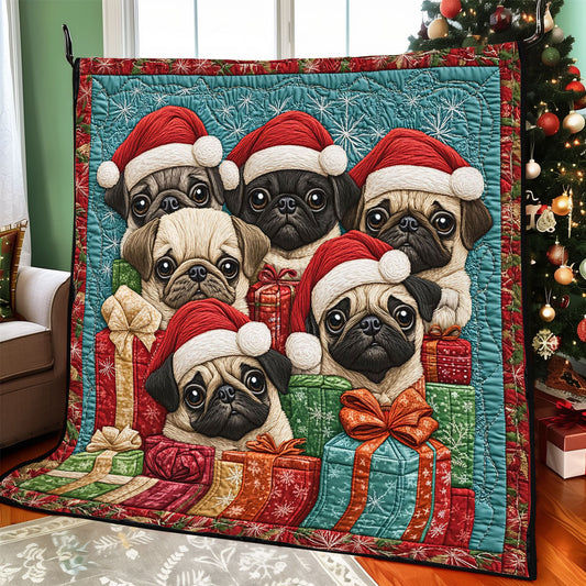 Festive Pugs CP1411070CL Quilt