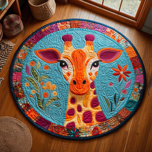 Whimsical Giraffe WY1906067CL Quilted Round Mat