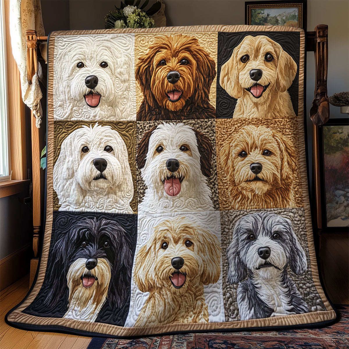 Cute Dog Portrait WY1202091CL Quilt