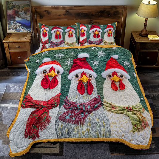 Santa Chicken WY0212071CL Duvet Cover Set