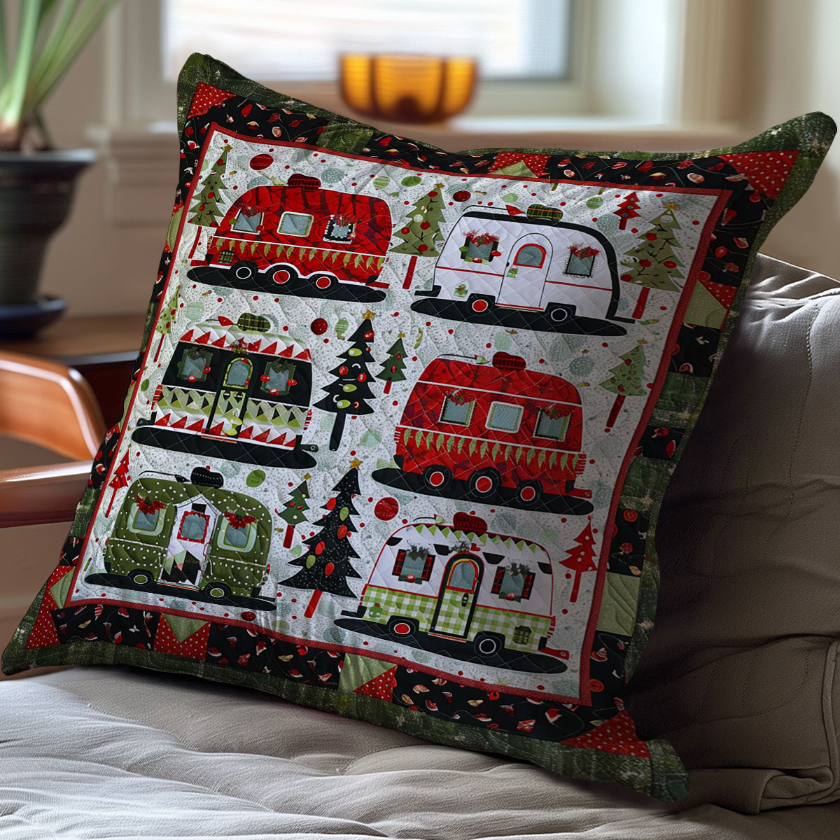 Christmas Camper Van WJ1710030CL Quilt Pillow Case