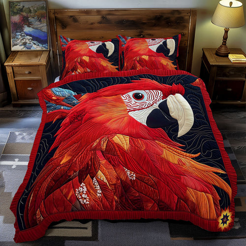 Red Parrot Portrait WY1012076CL Duvet Cover Set