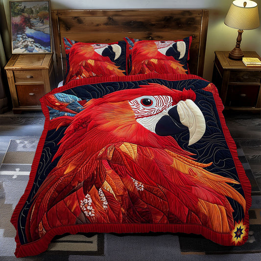 Red Parrot Portrait WY1012076CL Duvet Cover Set