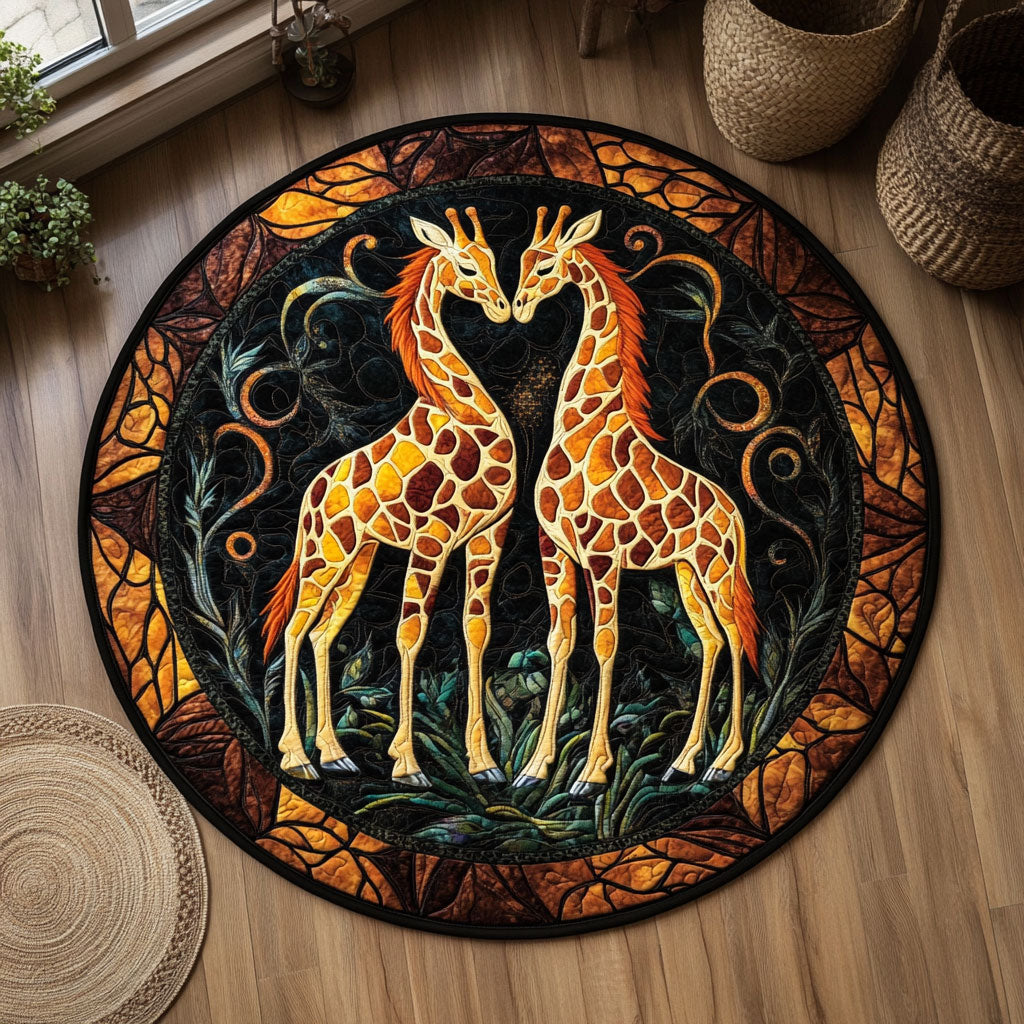 Love Of Giraffe WY2005029CL Quilted Round Mat