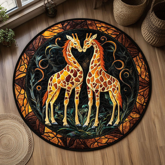 Love Of Giraffe WY2005029CL Quilted Round Mat