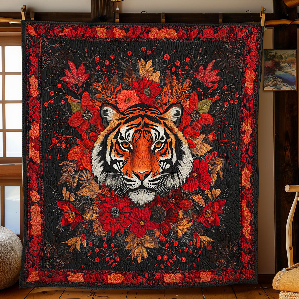 Mystic Red Rose Tiger WY1401035CL Quilt