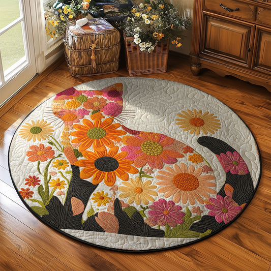 Flower Cat WJ2103068CL Quilted Round Mat