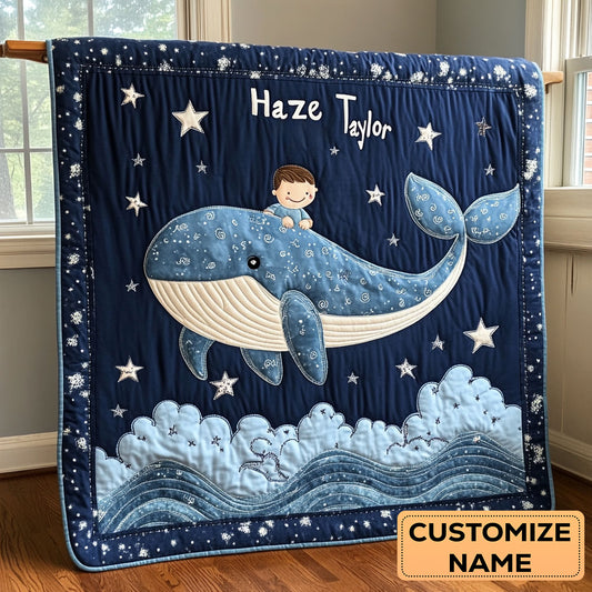 Whale And Wonder WN3107072CL Personalized Baby Quilt