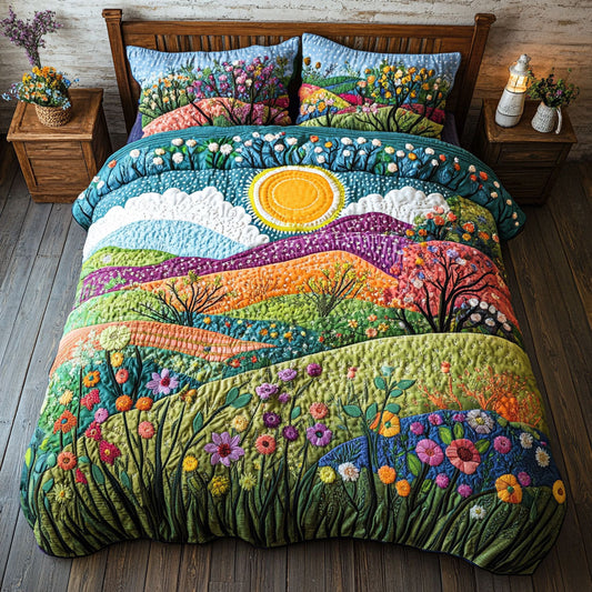 Flower Hill WJ1703027CL Quilted Bedding Set