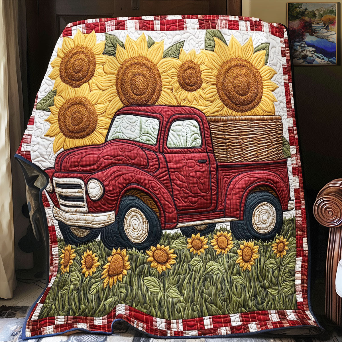 Red Truck Bloom CW1707046CL Quilt