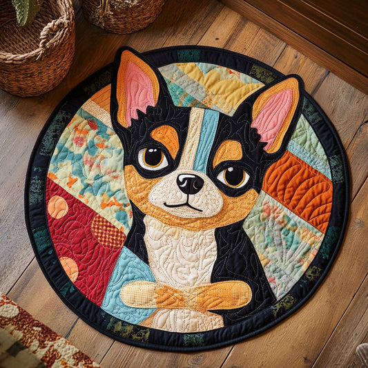 Chihuahua Gaze CP0107031CL Quilted Round Mat