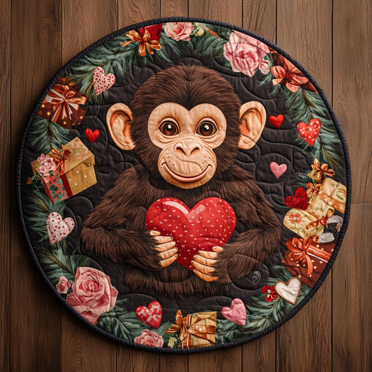 Monkey Gift Joy WN1207048CL Quilted Round Mat