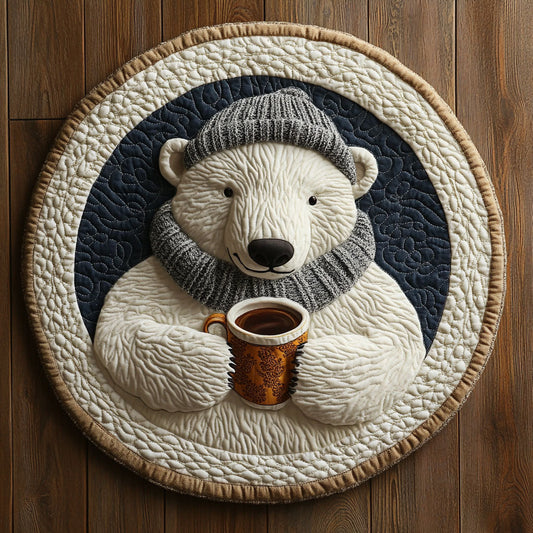Cozy Tea  Bear CP2805017CL Quilted Round Mat