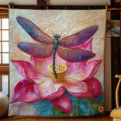 Dragonfly And Lotus WY2512008CL Quilt