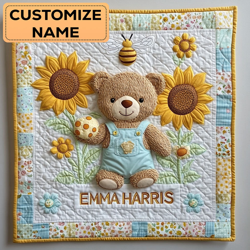 Honey Bear CW3007008CL Personalized Baby Quilt