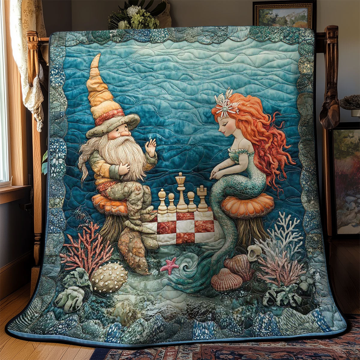 Mermaid's Move Gnome WN0901036CL Quilt