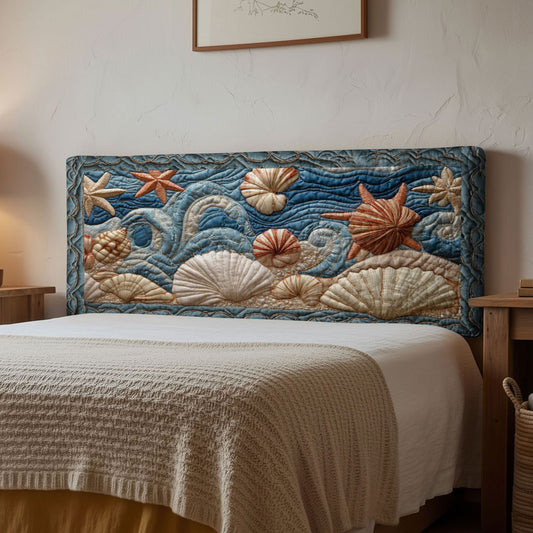 Vintage Seashell WN1312085CL Quilted Headboard Slipcover