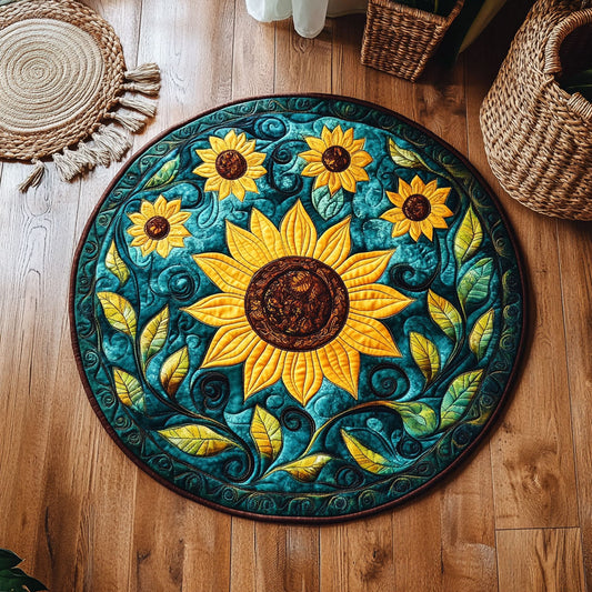 Sunflower Bliss WY0107021CL Quilted Round Mat