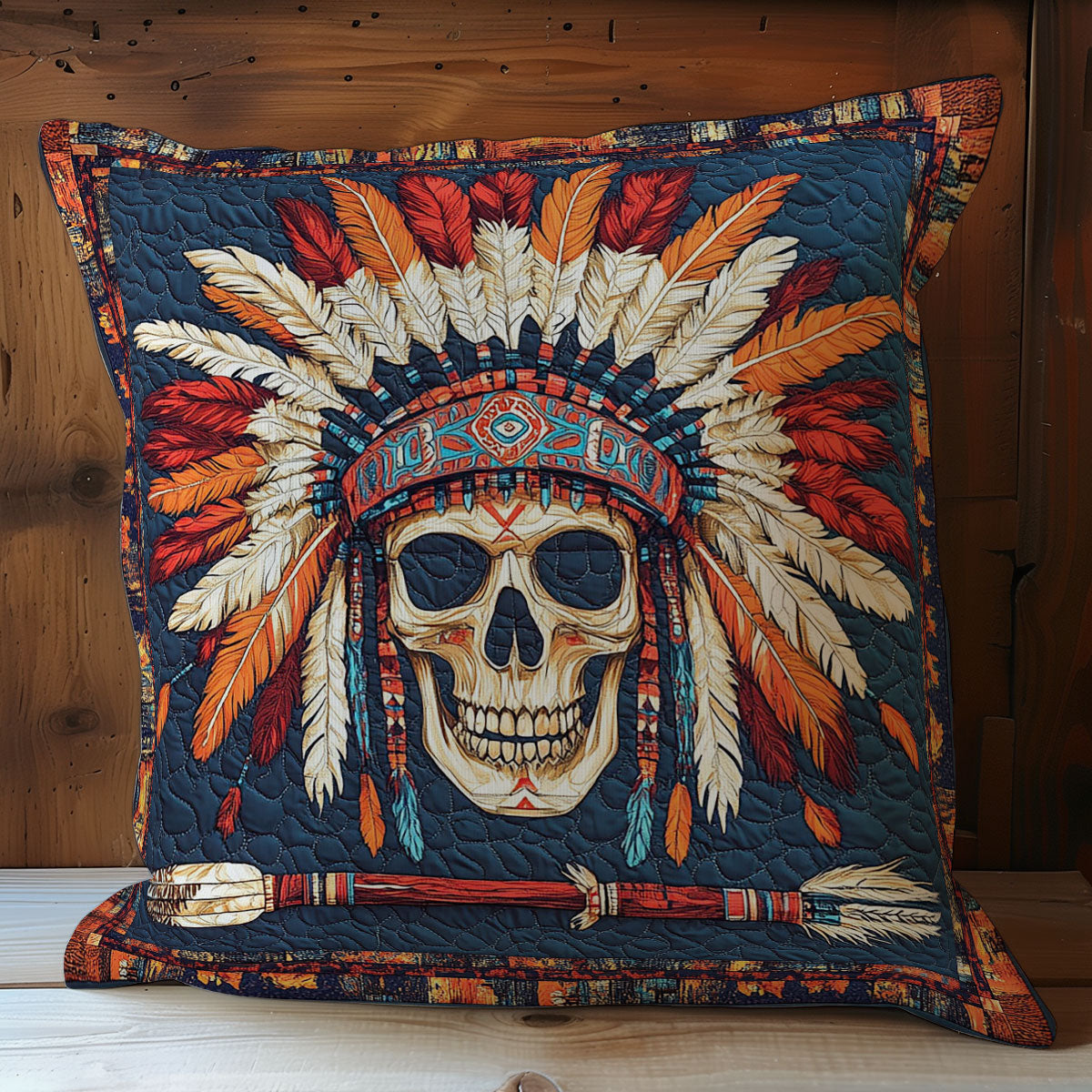 Feather Headdress Skull WY2401010CL Quilt Pillow Case