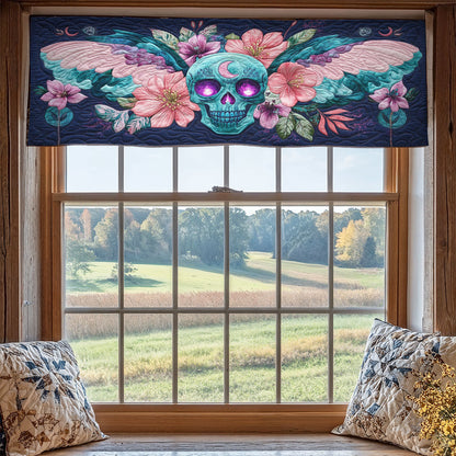 Floral Skull WX2205026CL Quilted Valance