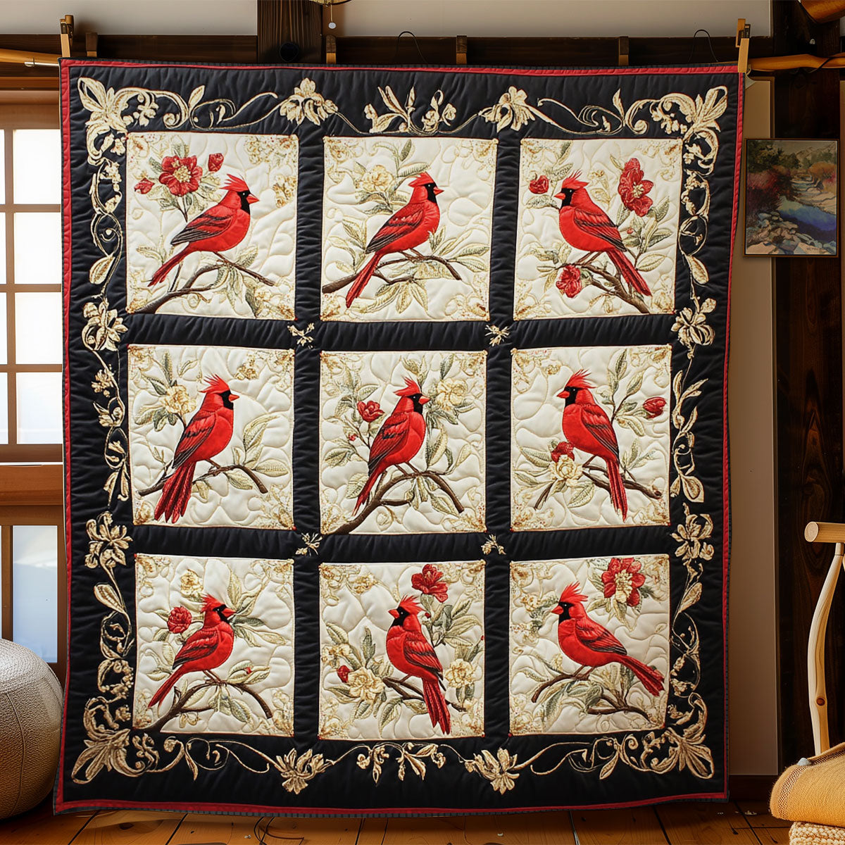 Cardinal In Garden WY1902062CL Quilt