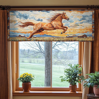 Brown Horse WY0406031CL Quilted Valance