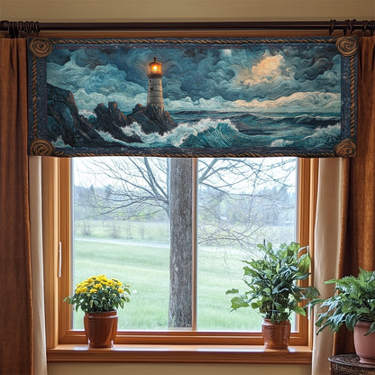 Mystic Stormy Lighthouse WY0406035CL Quilted Valance