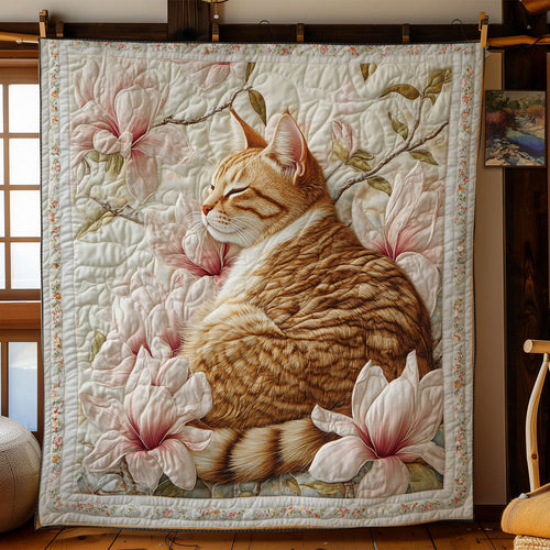 Cute Cat In Magnolia WY2003062CL Quilt