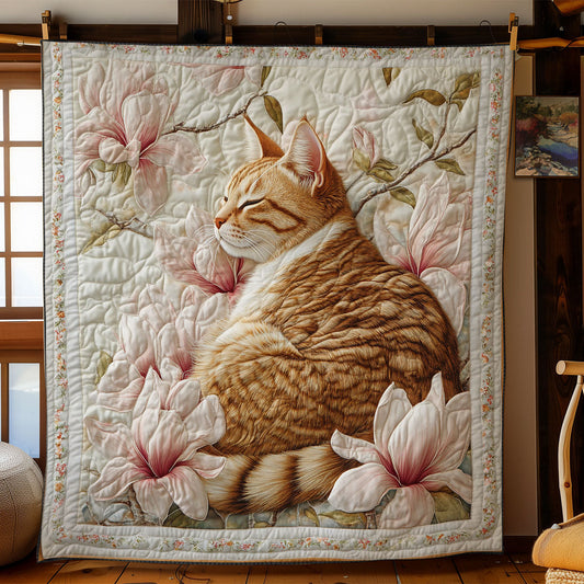 Cute Cat In Magnolia WY2003062CL Quilt