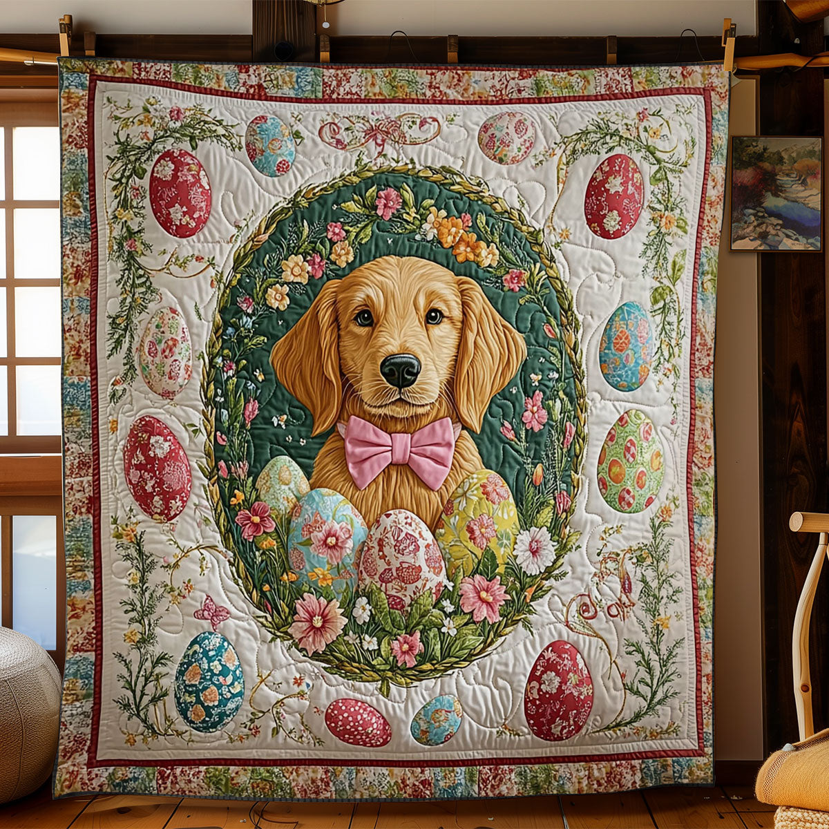 Springtime Retriever WY0703033CL Quilt