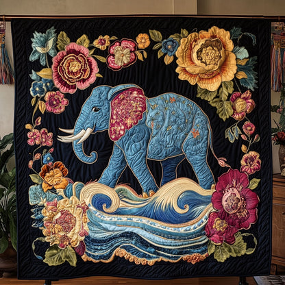 Floral Wave Elephant WY0906039CL Quilt