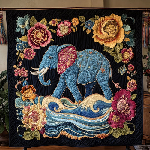 Floral Wave Elephant WY0906039CL Quilt