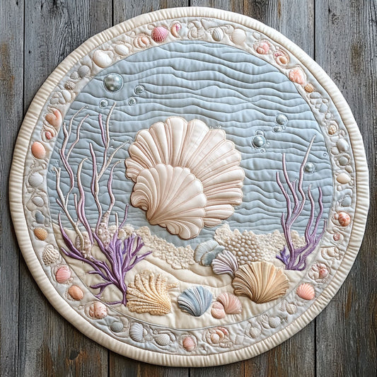 Pink Seashell CQ1206047CL Quilted Round Mat