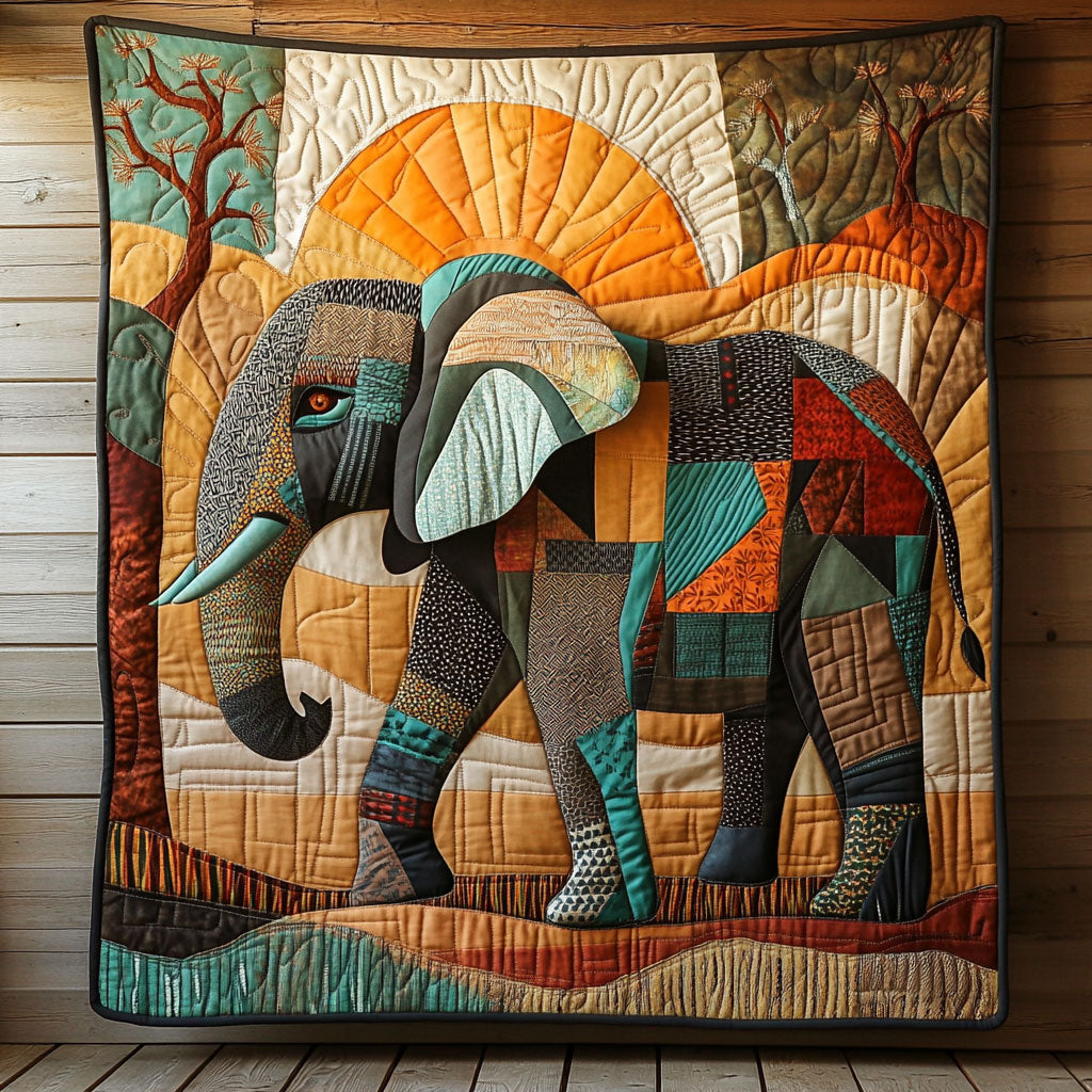 Patchwork Elephant CW0606046CL Quilt
