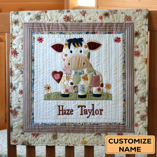 Farm Cow Hug WN2507018CL Personalized Baby Quilt