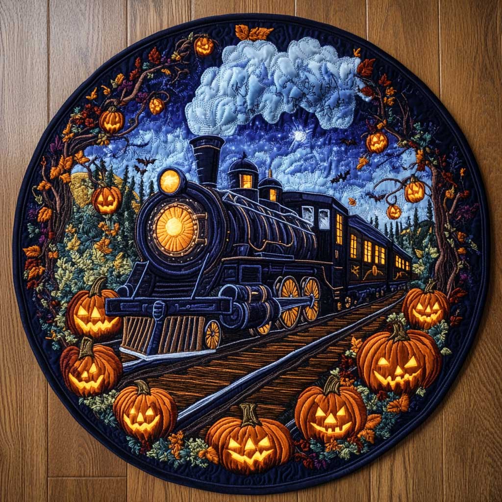 Enchanted Train Ride WN1005015CL Quilted Round Mat