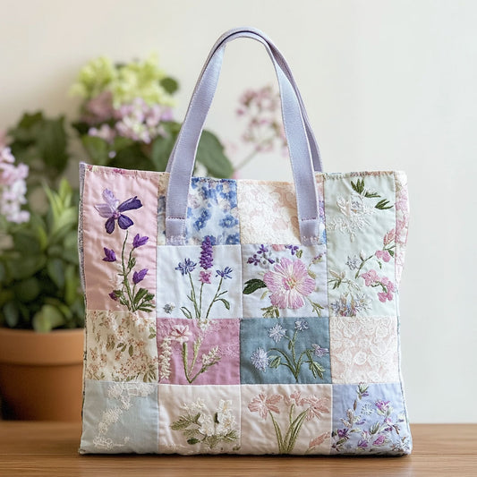 Pastel Bloom Harmony CW2409013CL Quilted Tote Bag