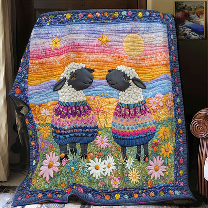 Couple Sheep In Sunset WY1801059CL Quilt