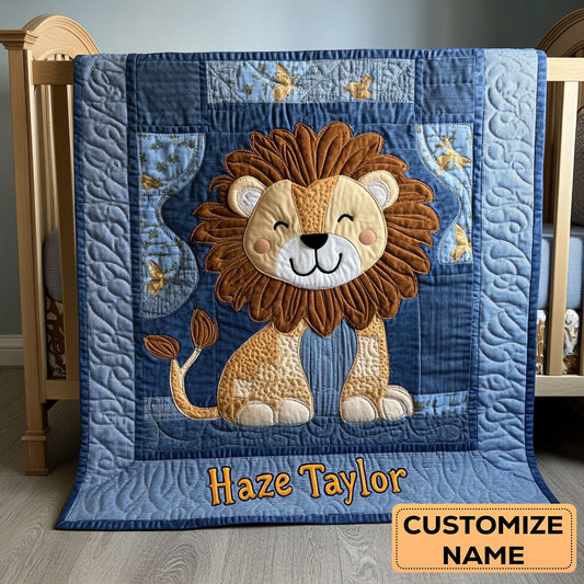 Lion Cuddle WN2407046CL Personalized Baby Quilt