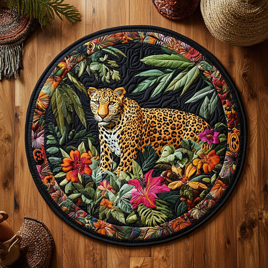 Tropical Jungle Leopard WY1107034CL Quilted Round Mat