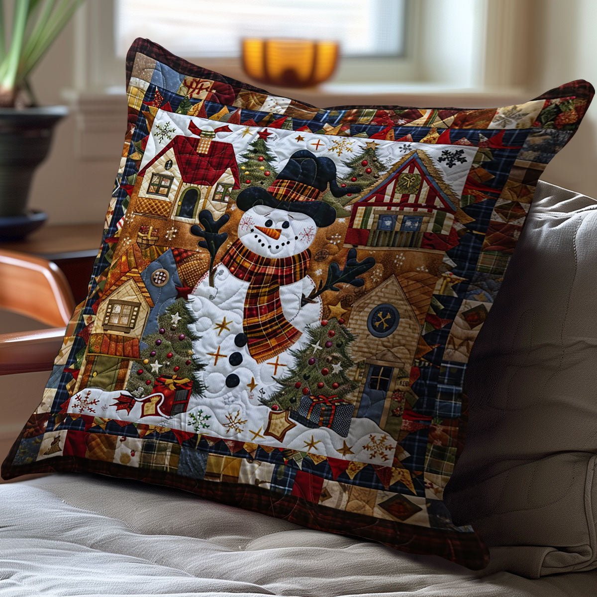 Christmas Snowman WJ1810033CL Quilt Pillow Case