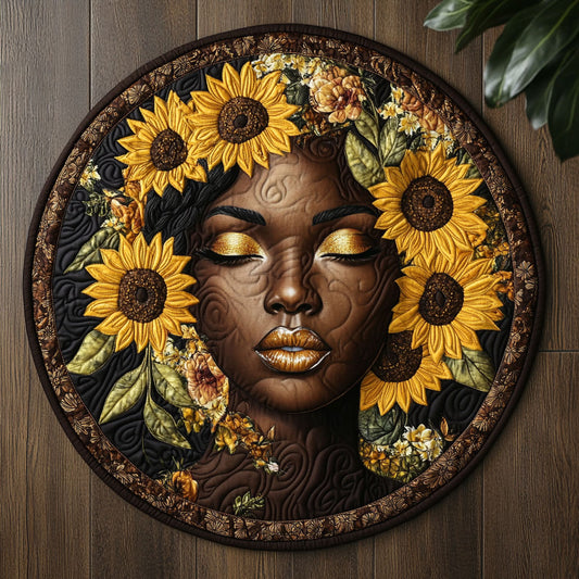 Sunlit Serenity CM2605010CL Quilted Round Mat