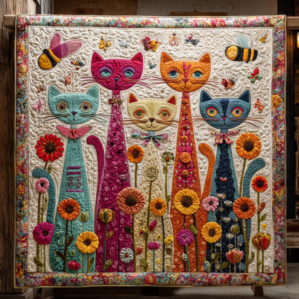 Whimsical Cat CW2907061CL Quilt
